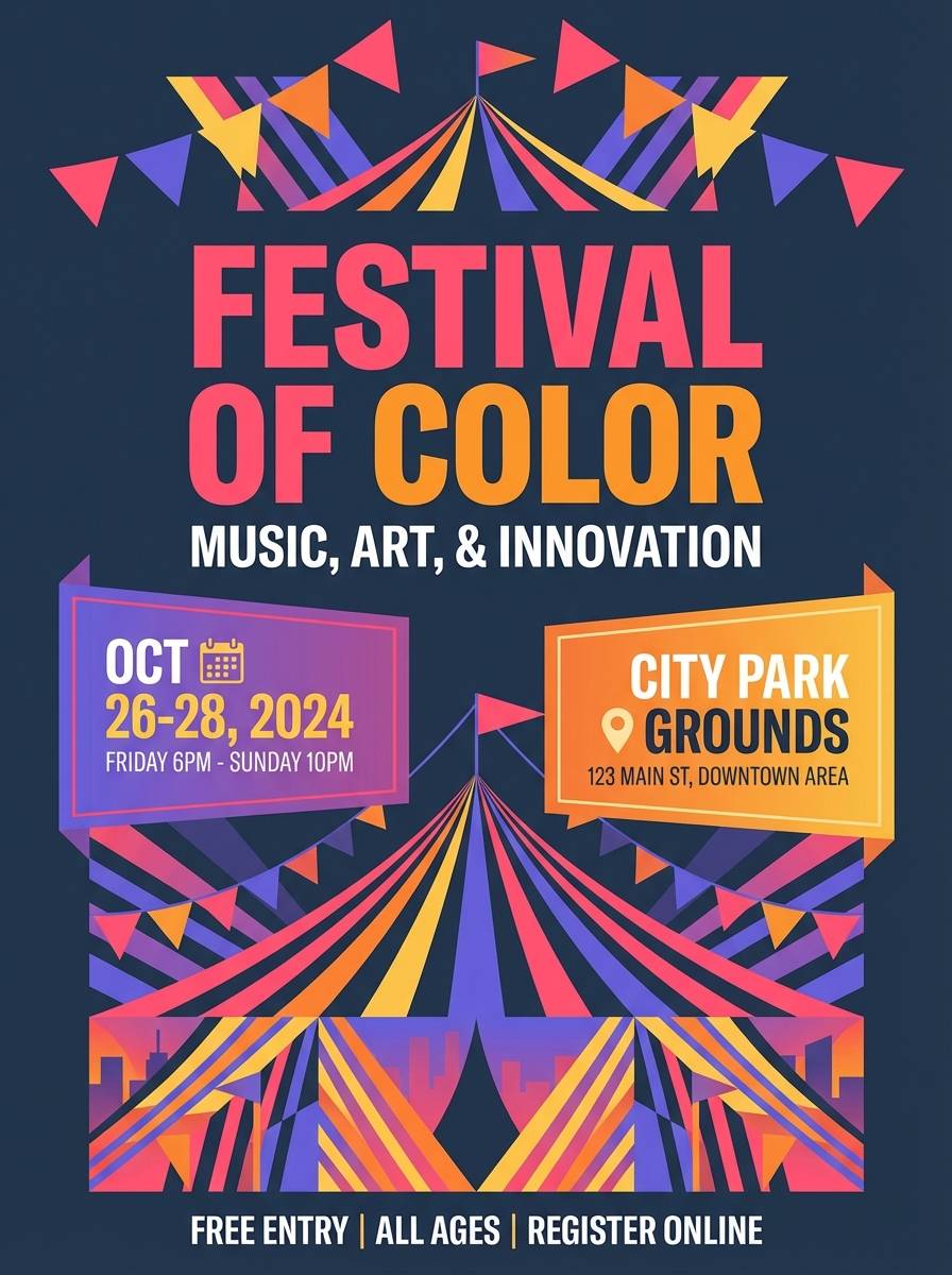 carnival color big top event flyer