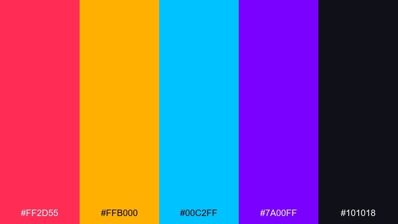 carnival marquee color palette with hex codes