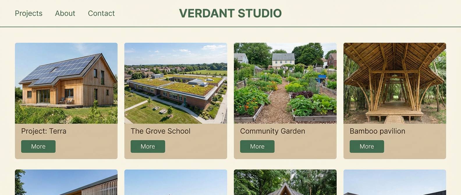 architecture portfolio ui mockup