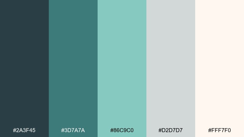 ceramic seafoam color palette with hex codes