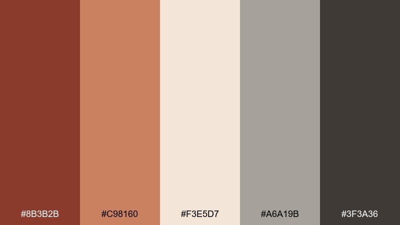 ceramic studio color palette with hex codes