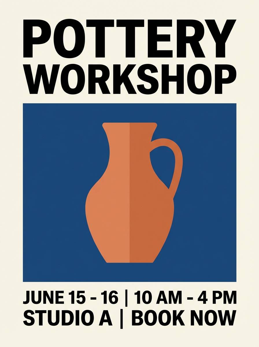 ceramic workshop flyer layout