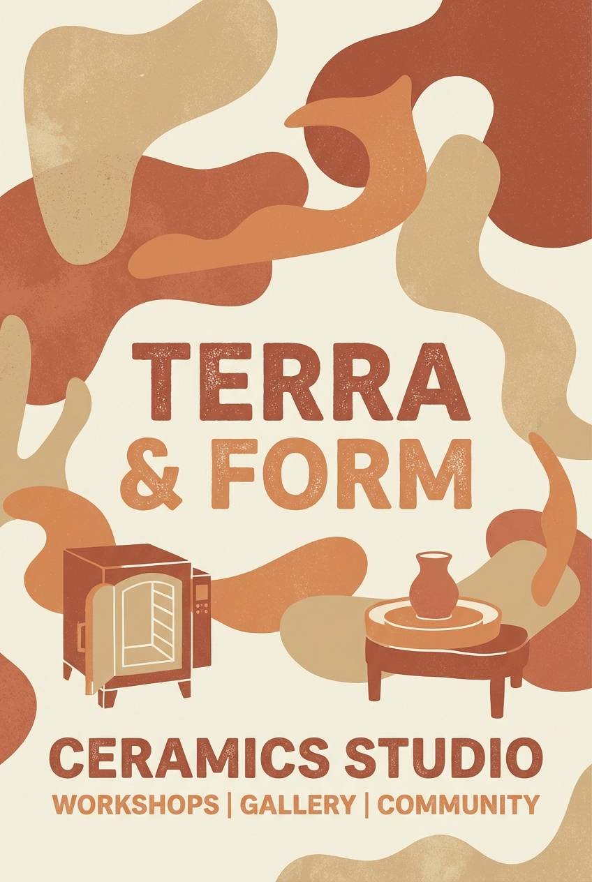 terracotta poster on cream