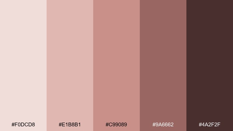 chalky coral note color palette with hex codes