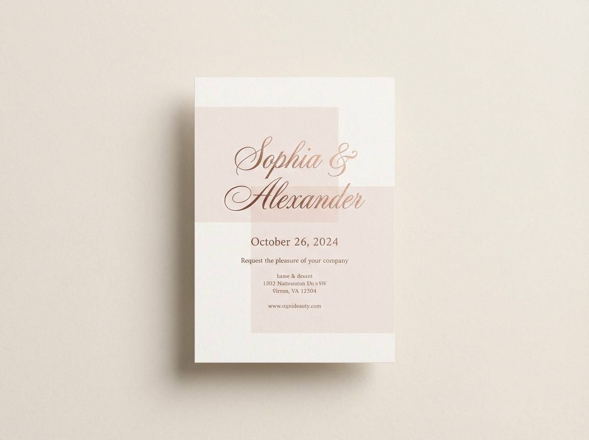 champagne blush invitation design