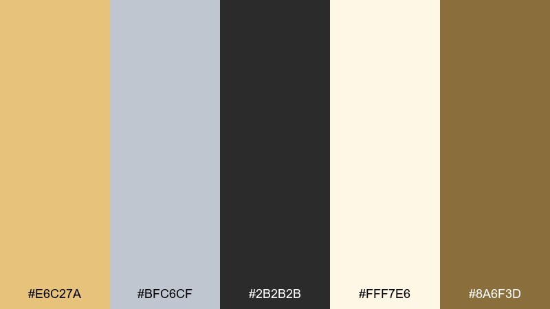 champagne steel color palette with hex codes
