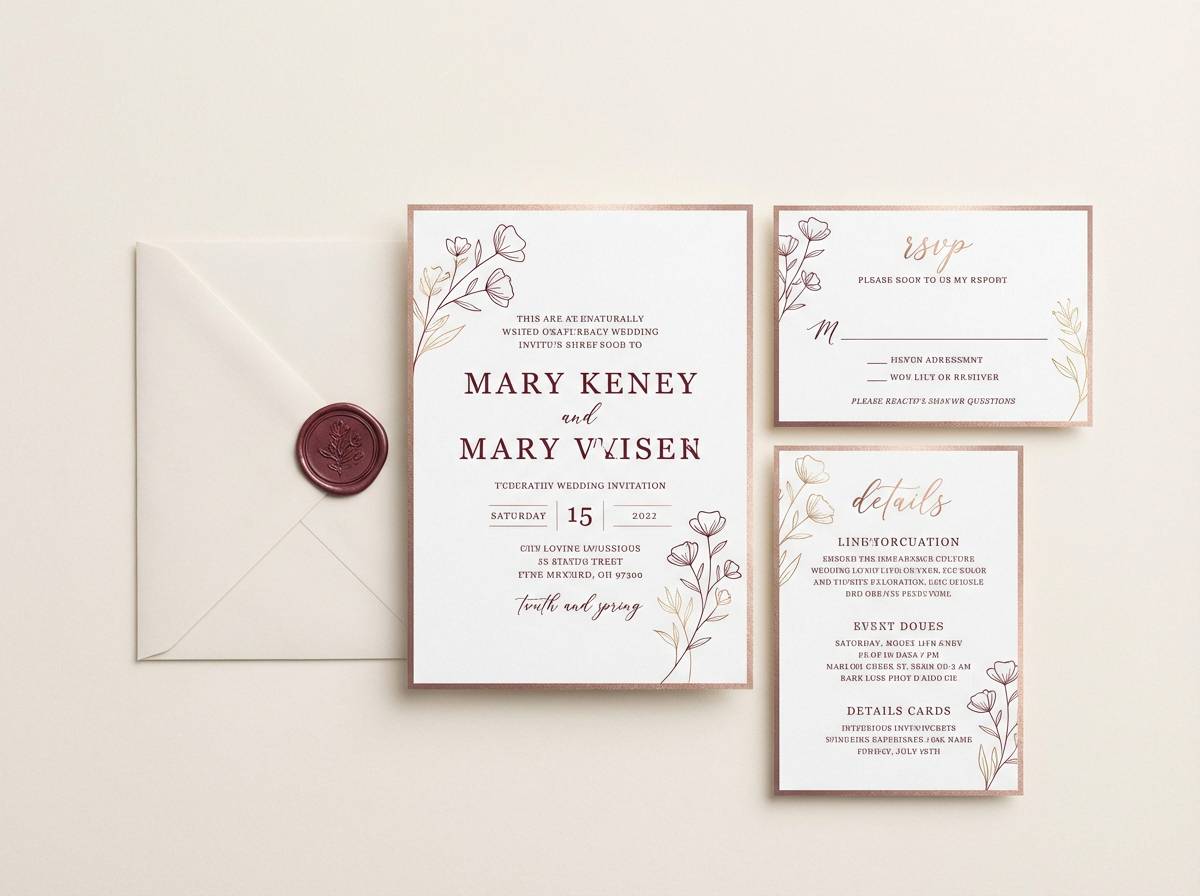 champagne velvet invitation suite
