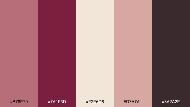 champagne velvet color palette with hex codes