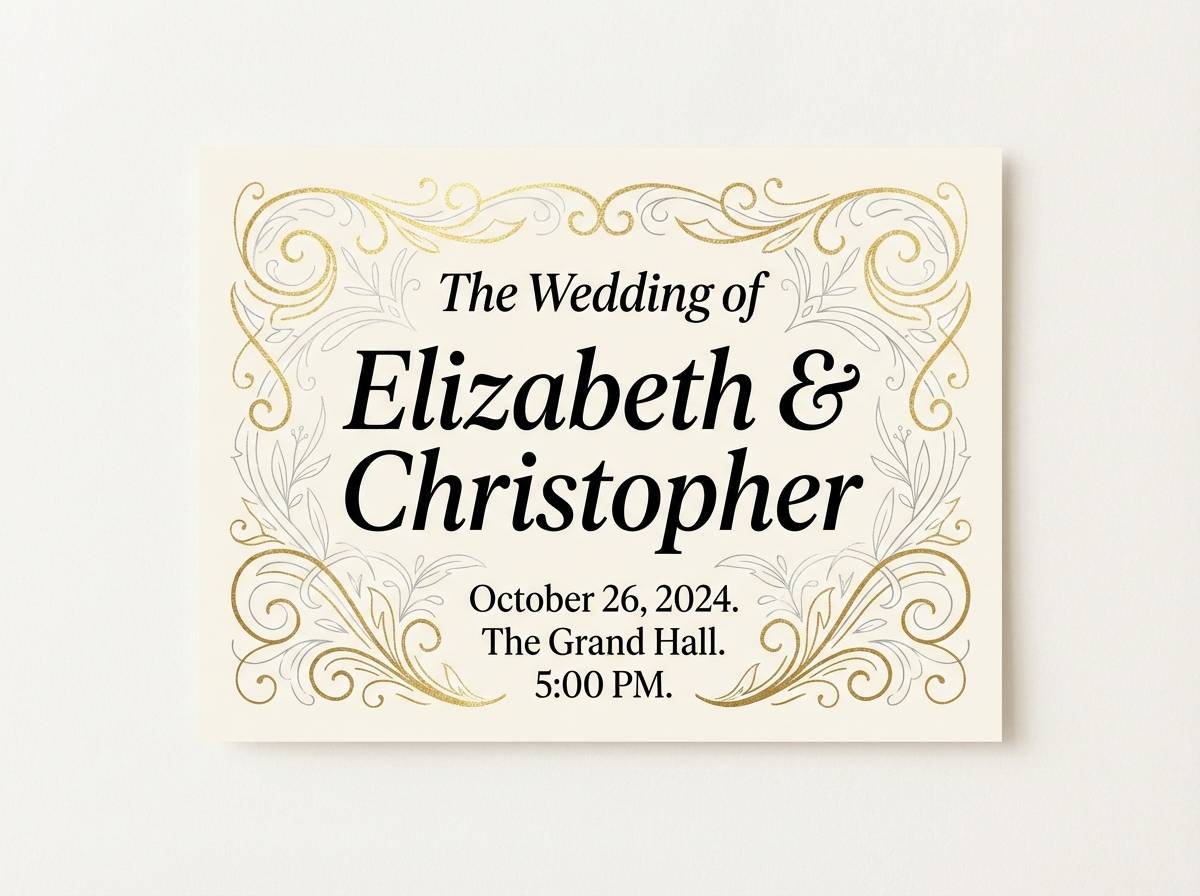 champagne wedding invitation