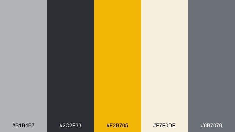 charcoal citrus color palette with hex codes