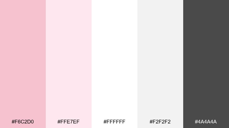 cherry blossom minimal color palette with hex codes