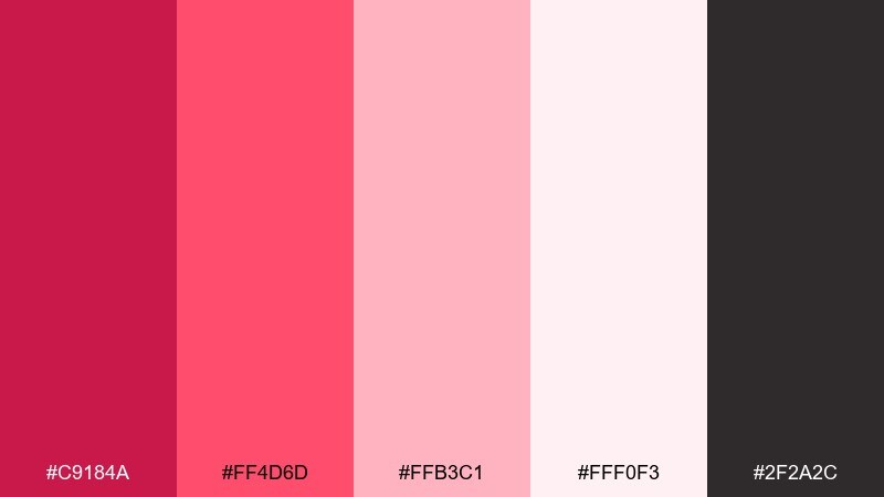 cherry blossom minimal color palette with hex codes