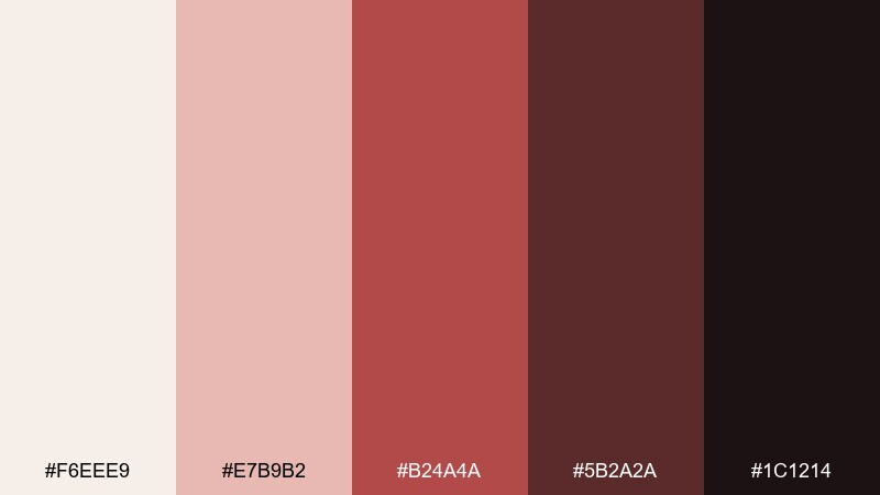 cherry mocha night color palette with hex codes