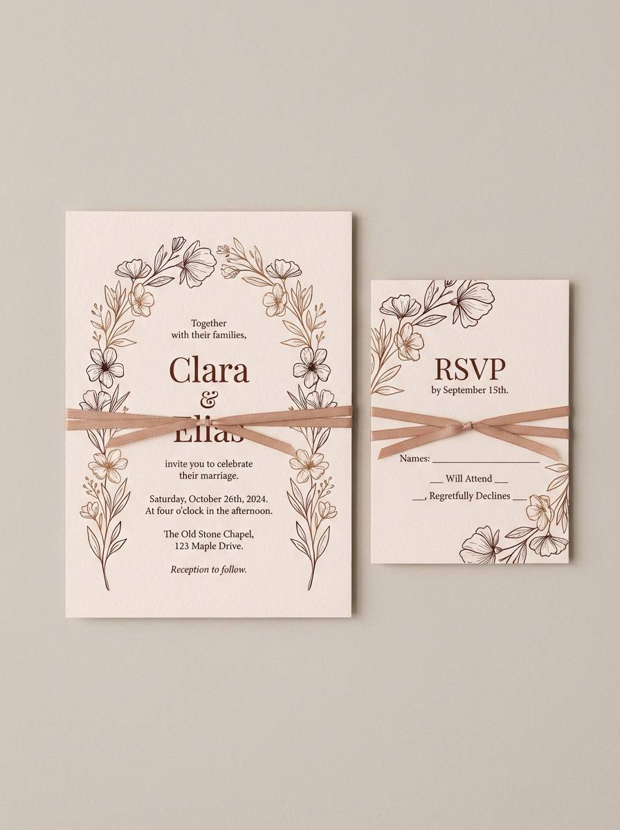 romantic invitation card set