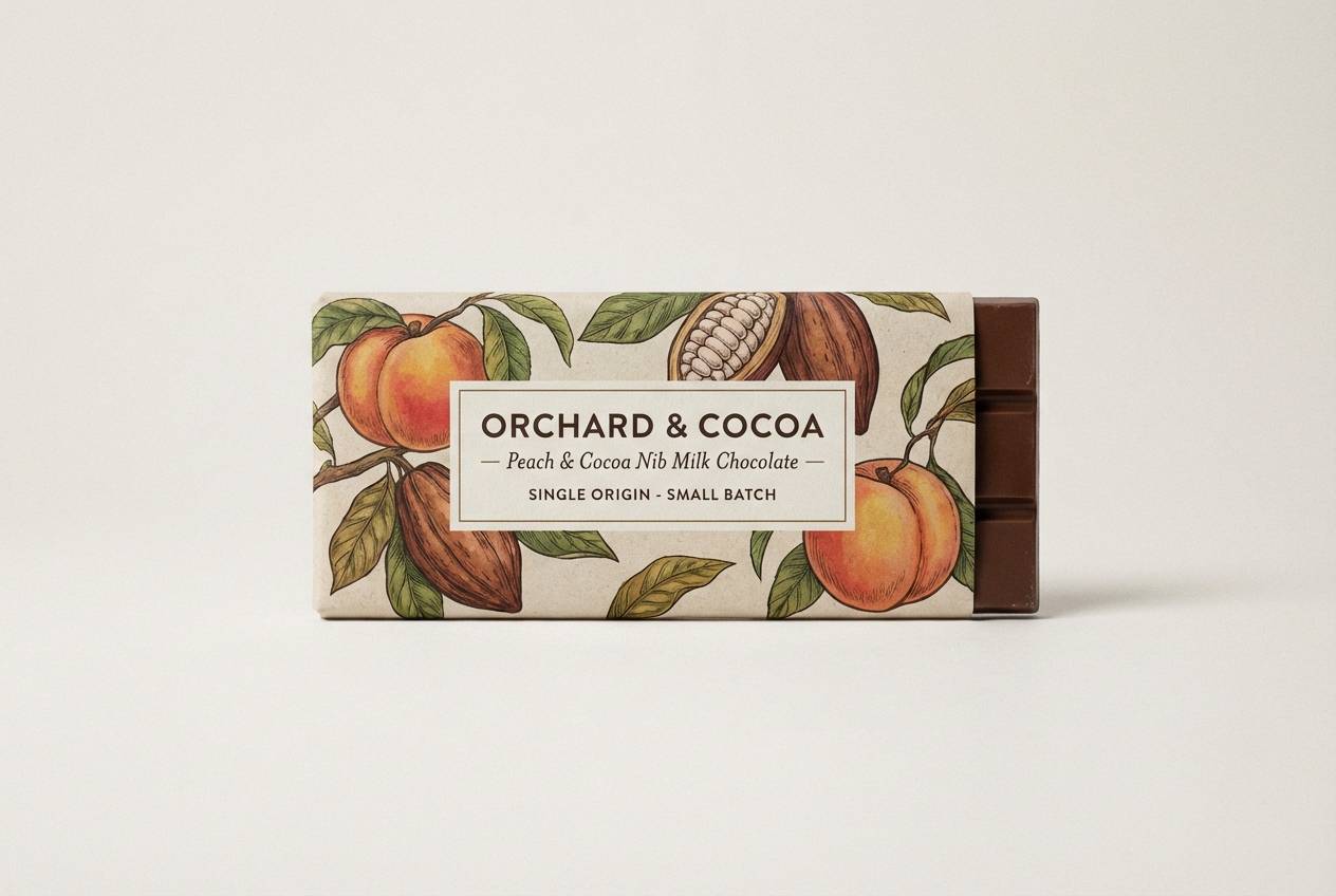 chocolate packaging studio light