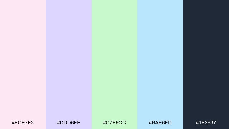 choir pastel color palette with hex codes