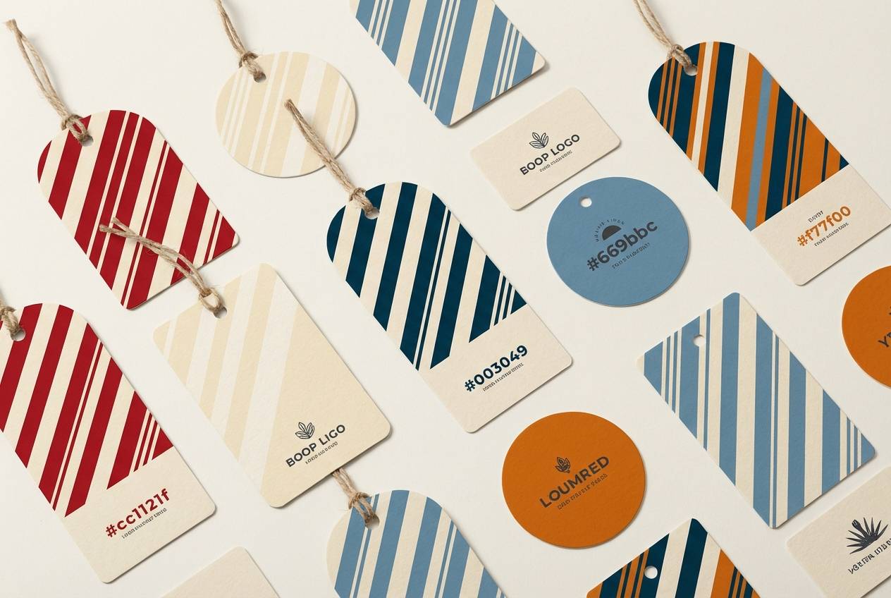 circus color scheme striped label mockup