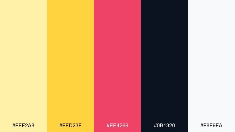 citrus noir contrast color palette with hex codes