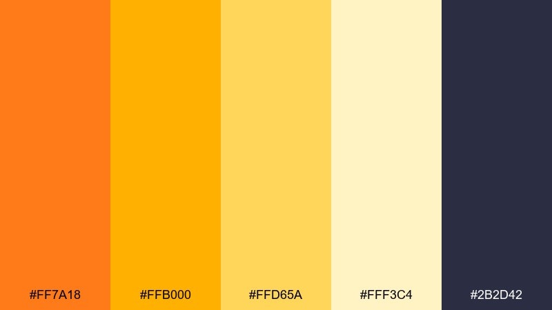 citrus sunrise color palette with hex codes