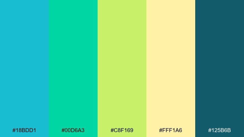 citrus surf color palette with hex codes
