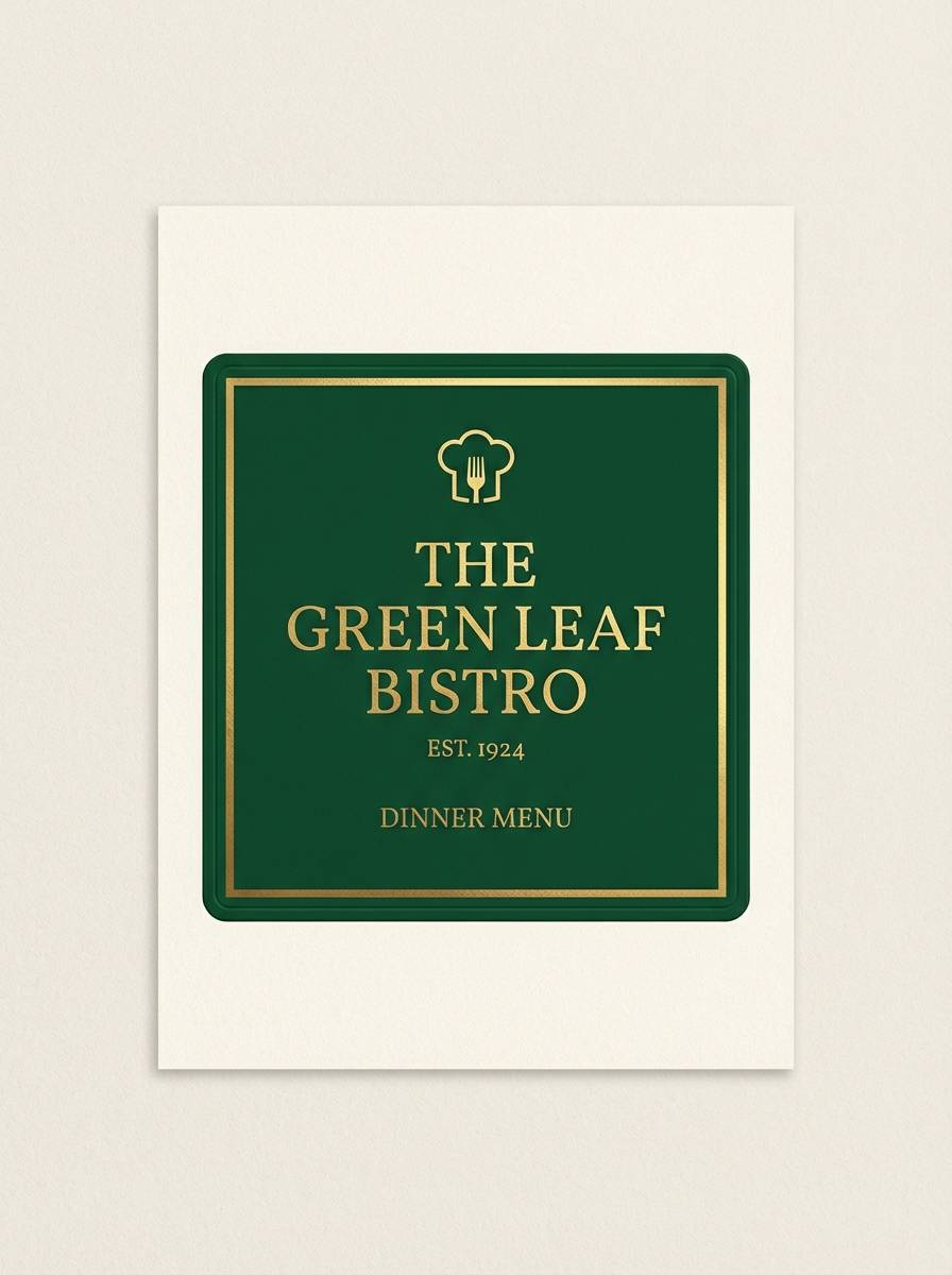pub style green menu cover
