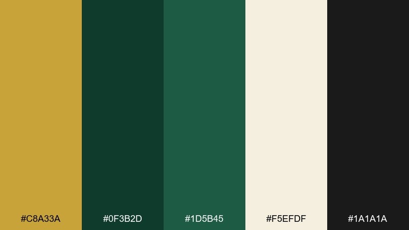 classic sports crest color palette with hex codes
