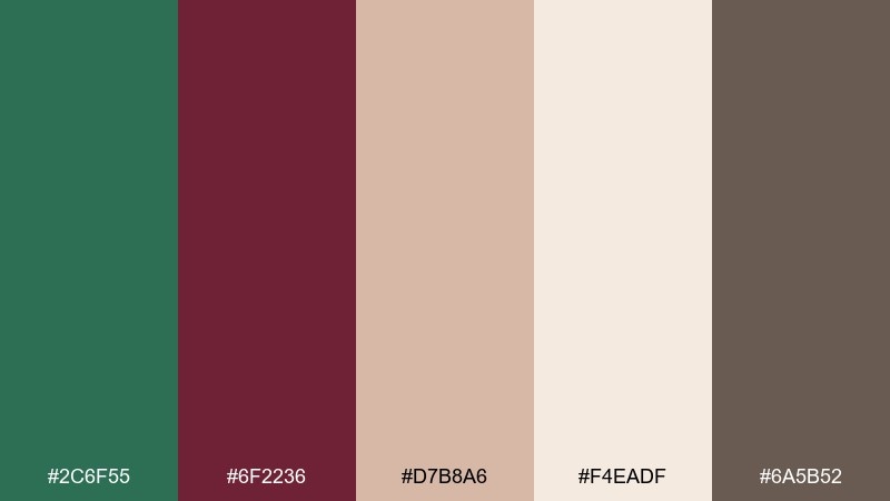 clay and cabernet color palette with hex codes