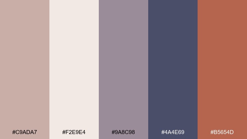 clay and linen color palette with hex codes