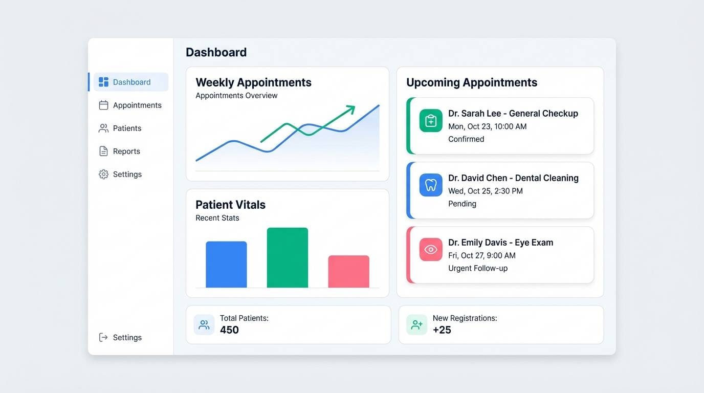 blue green pink health dashboard ui mockup