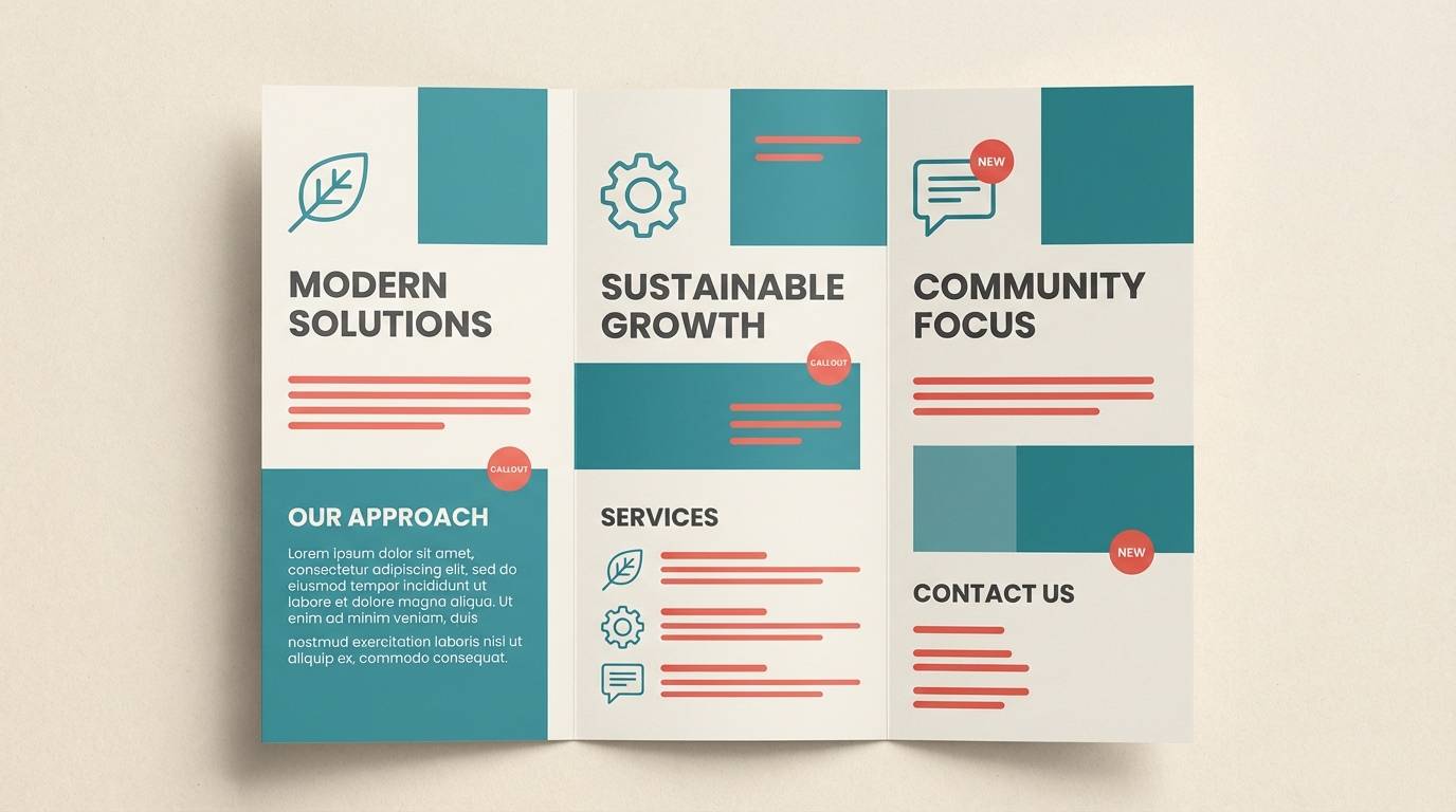 clinic brochure teal coral