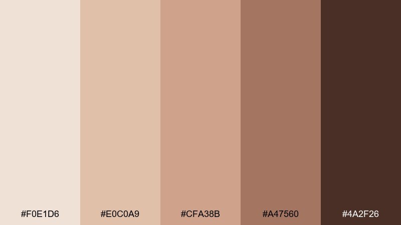 cloudy apricot clay color palette with hex codes