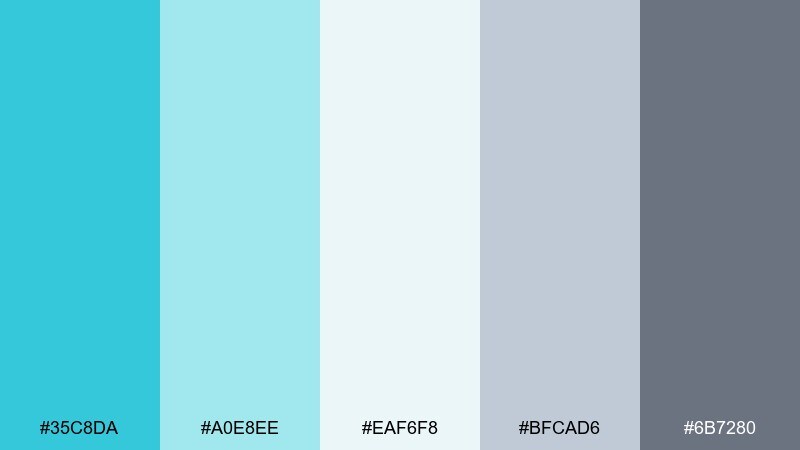 cloudy bay color palette with hex codes