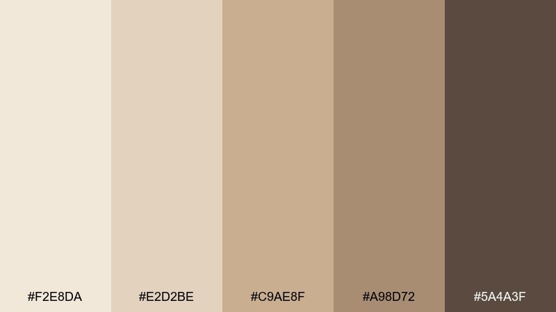 coastal beige color palette with hex codes