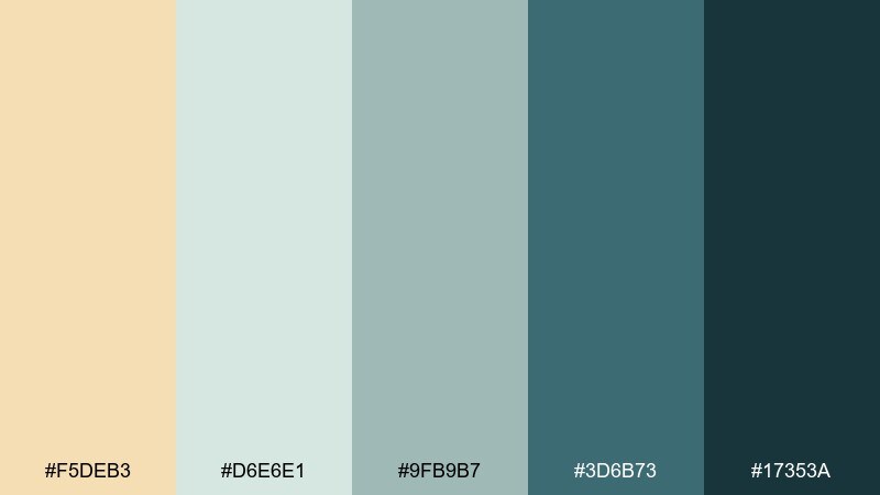 coastal drift color palette with hex codes