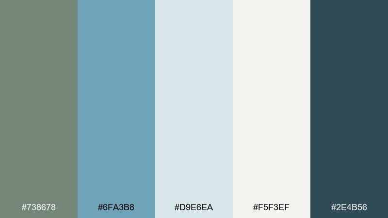 coastal drift color palette with hex codes