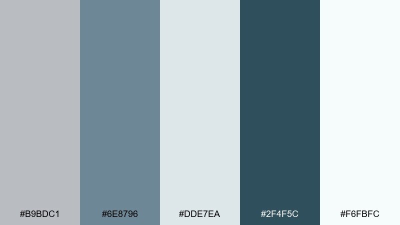 coastal fog color palette with hex codes