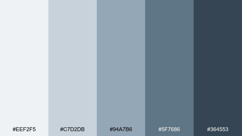 coastal fog color palette with hex codes