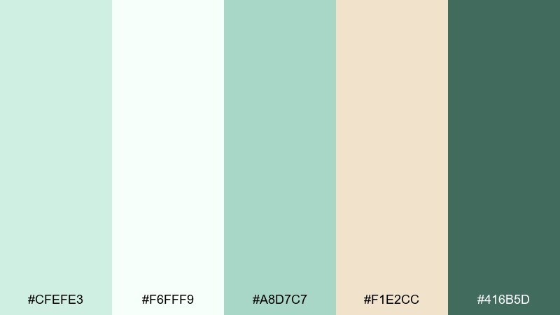 coastal greenhouse color palette with hex codes