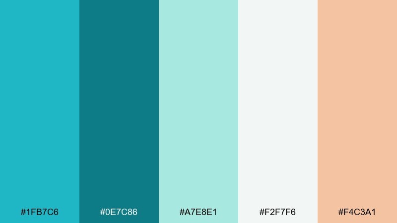 coastal lagoon color palette with hex codes