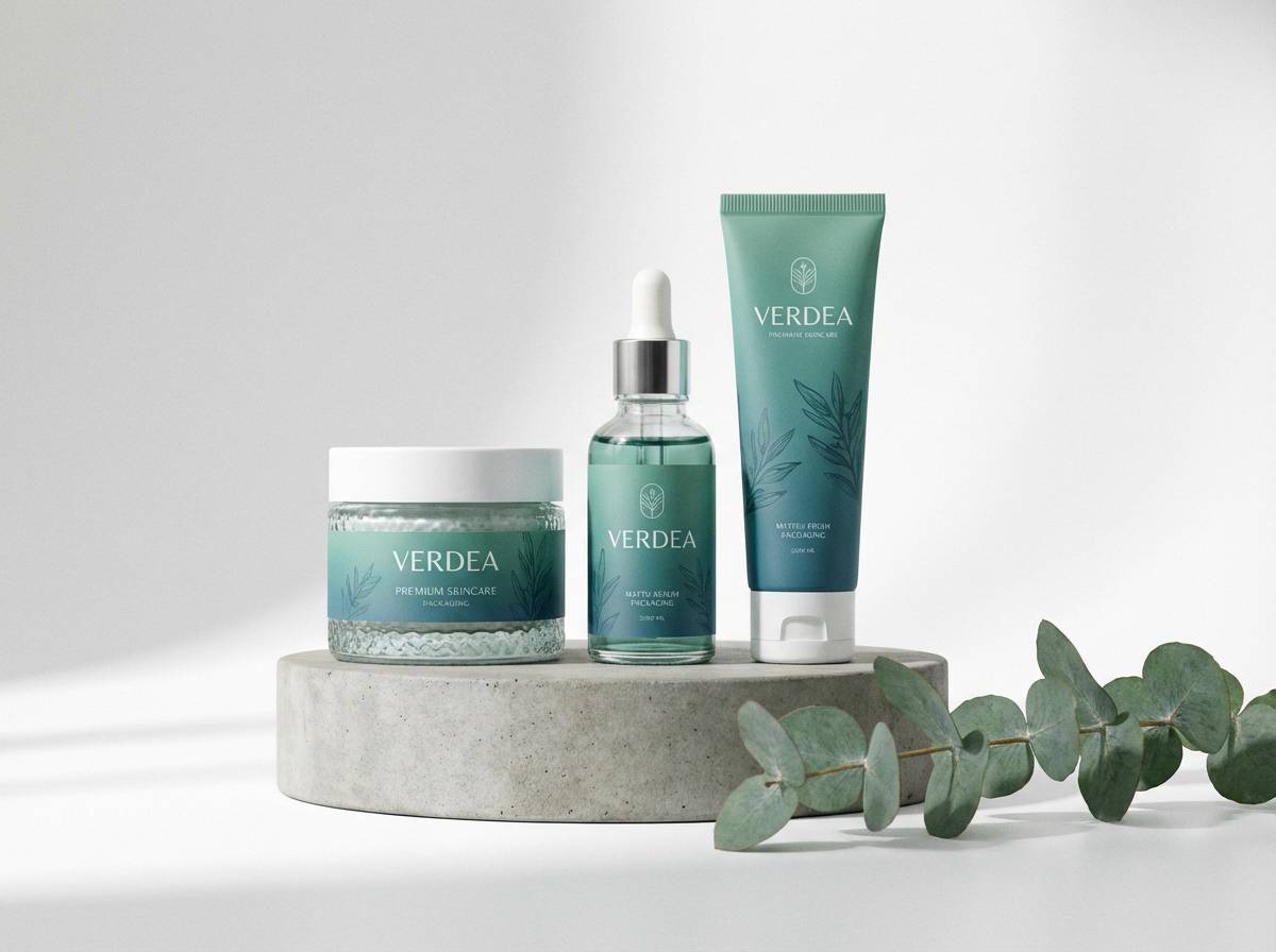 mint skincare packaging set