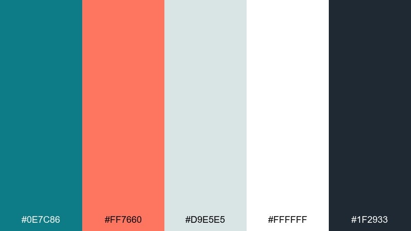 coastal modern color palette with hex codes