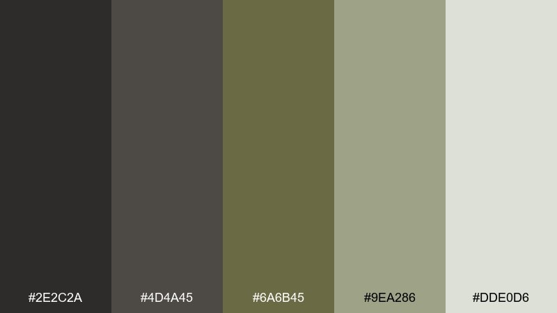 coastal olive drift color palette with hex codes