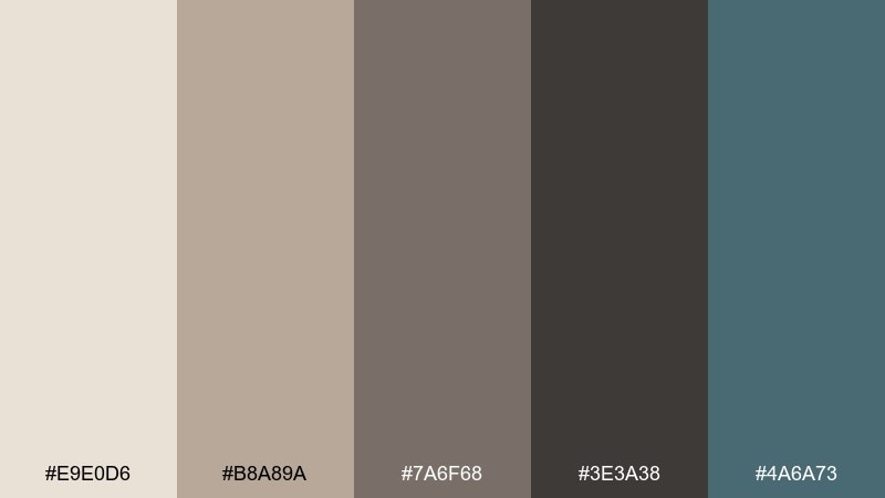 cocoa and concrete color palette with hex codes