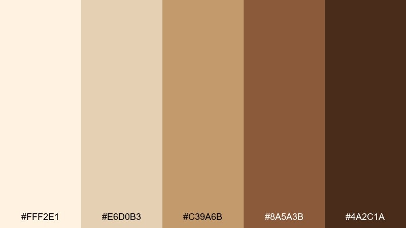 cocoa and cream counter color palette with hex codes