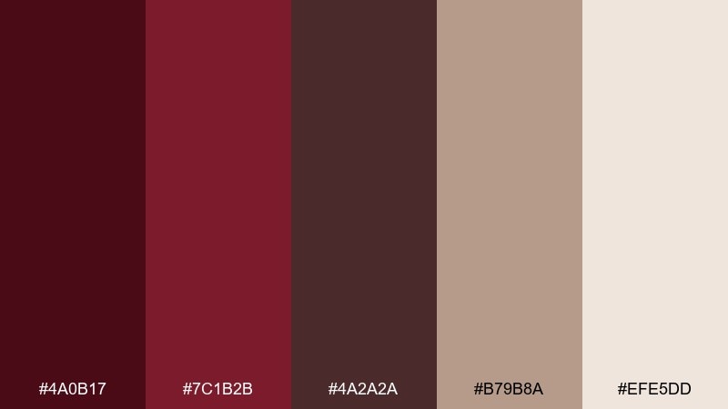 cocoa cabernet color palette with hex codes