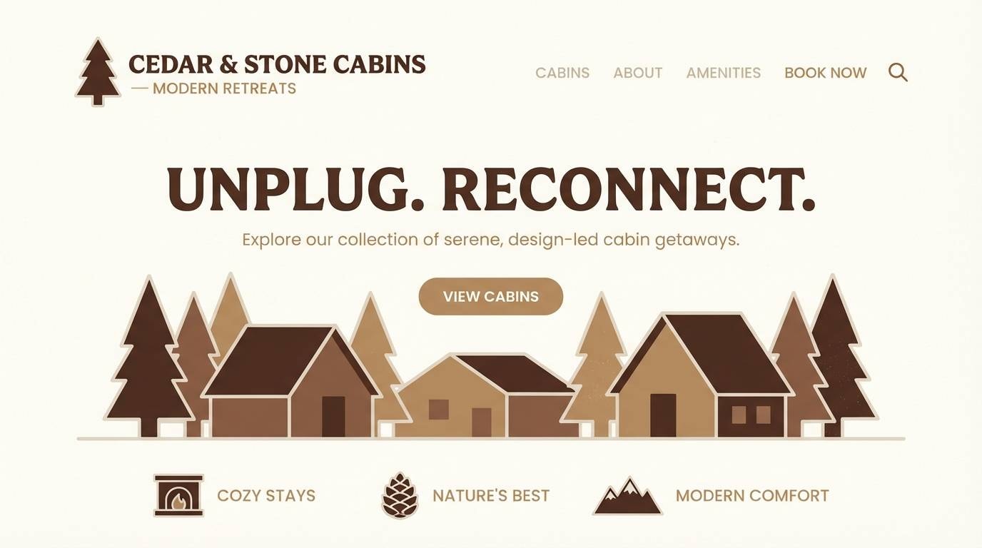 cabin rental landing hero