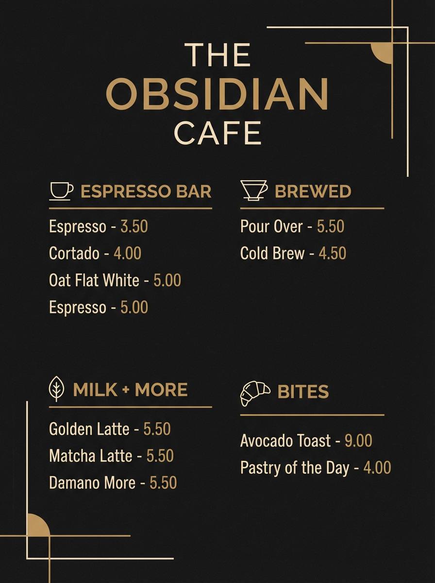 coffee menu poster