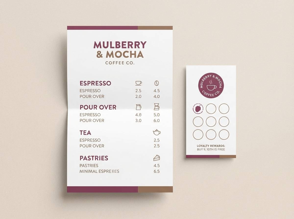 coffee shop menu branding