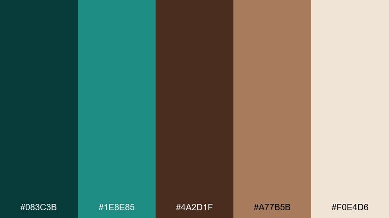 coffeehouse branding color palette with hex codes