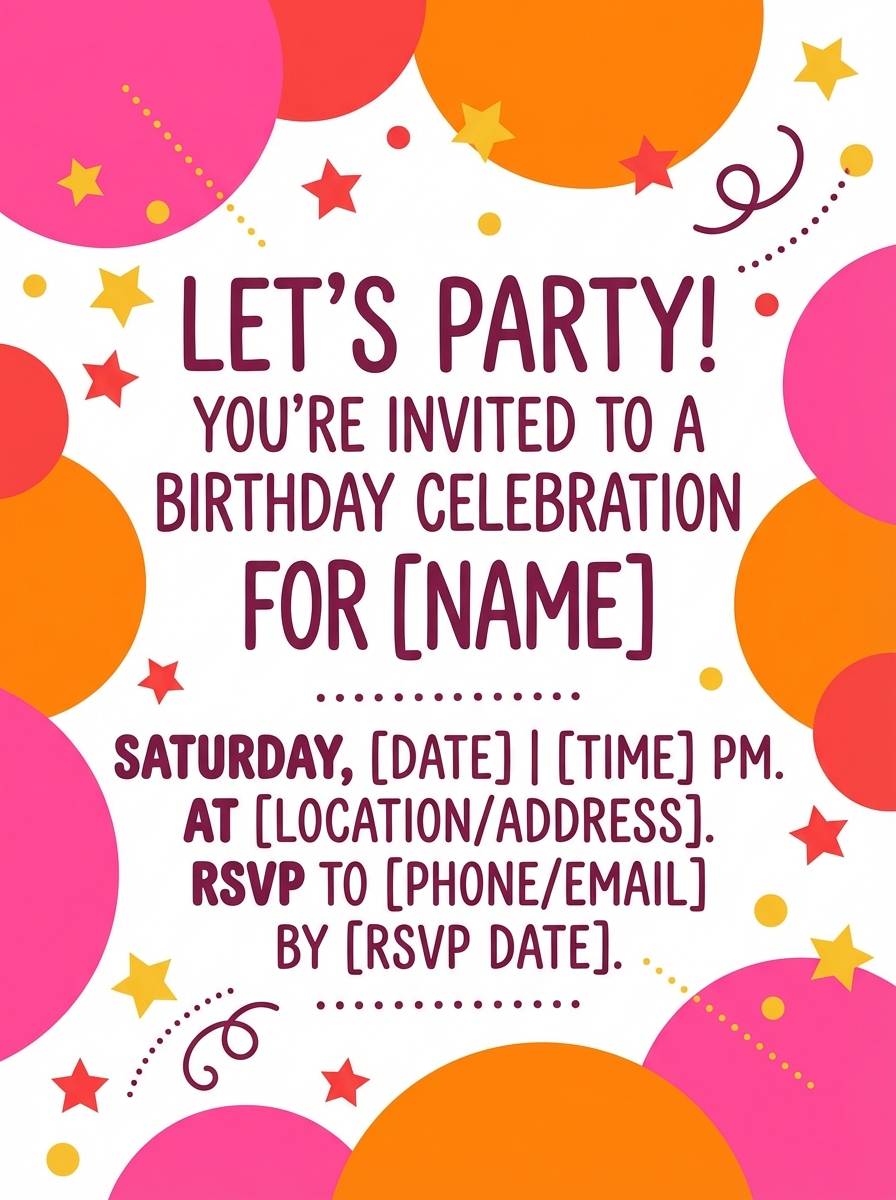 colorful birthday invitation